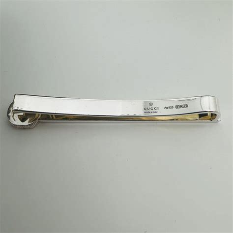 gucci silver tie clip|gucci italian tie clip.